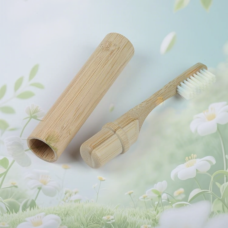 Foldable Bamboo Travel Toothbrush with Case - Image 2