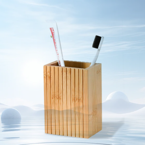 Square Bamboo Holder – Multi-Use Organizer
