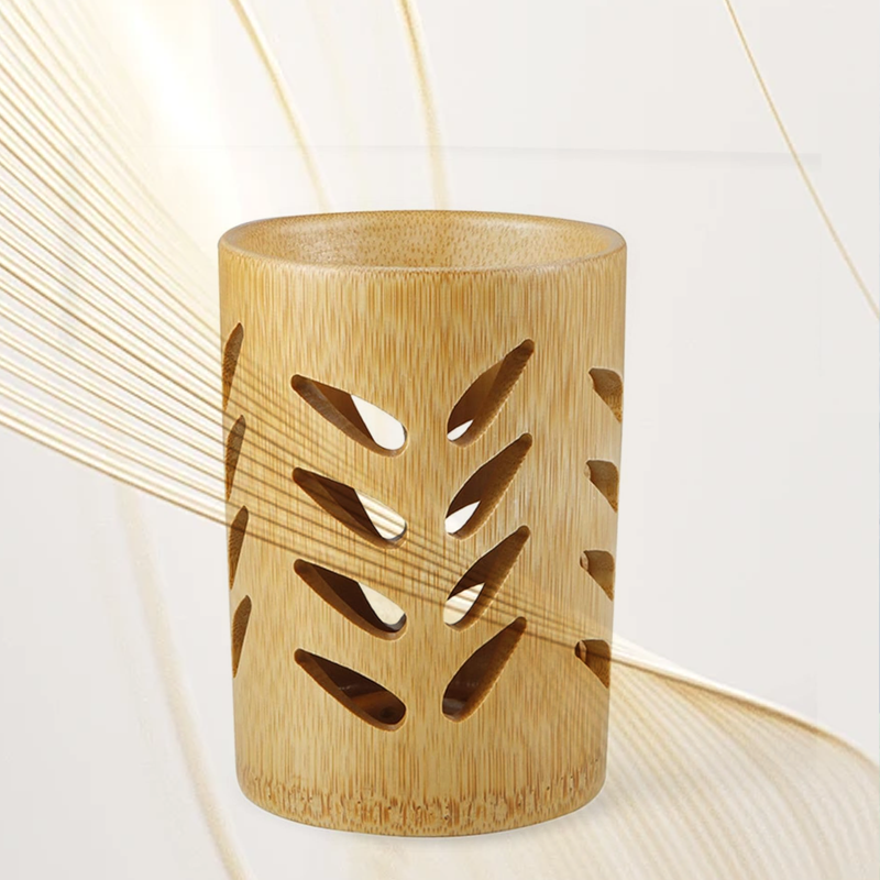 Leaf-Style Bamboo Toothbrush Stand