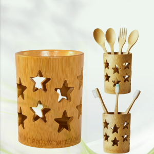 Eco Bamboo Holder with Drain Holes