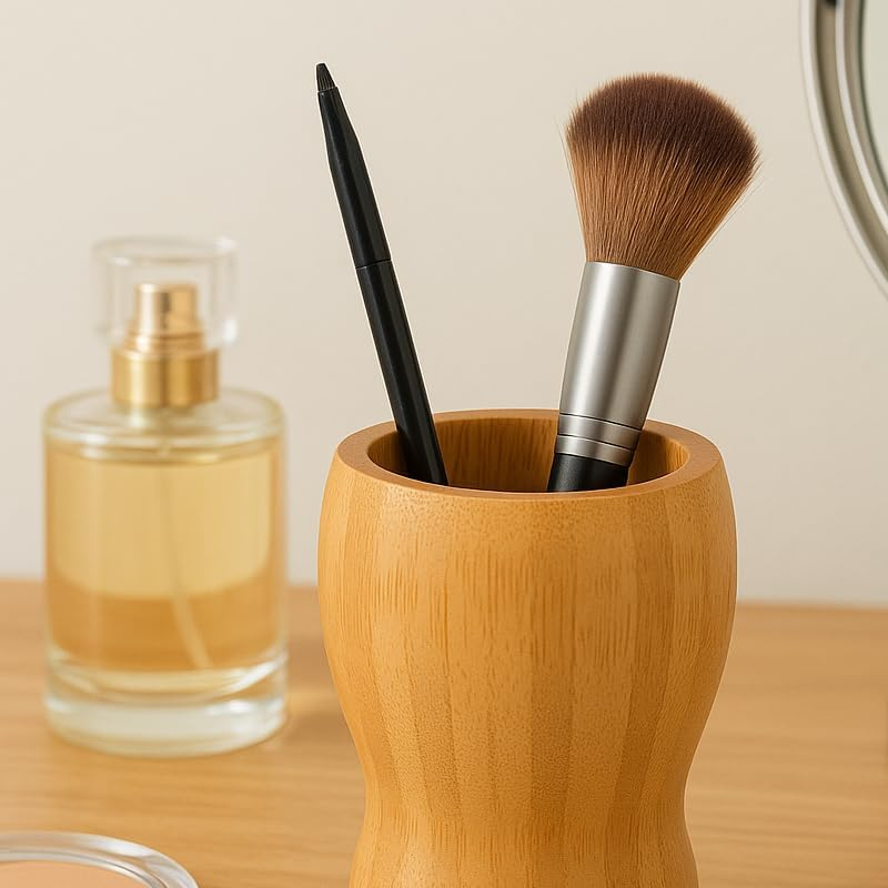 Gourd-Style Bamboo Toothbrush Cup - Image 2