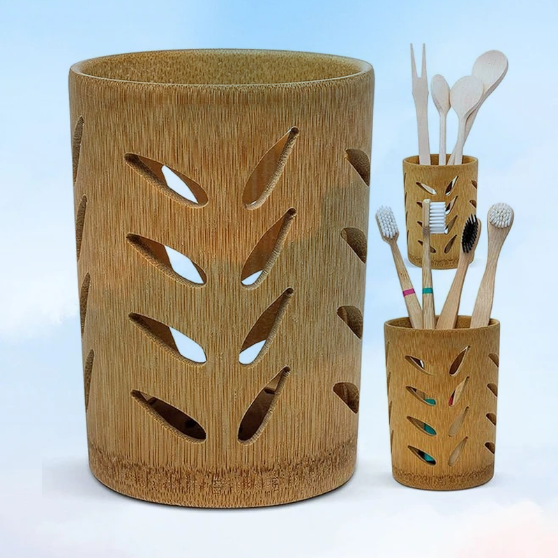 Bamboo Cup with Draining Slot